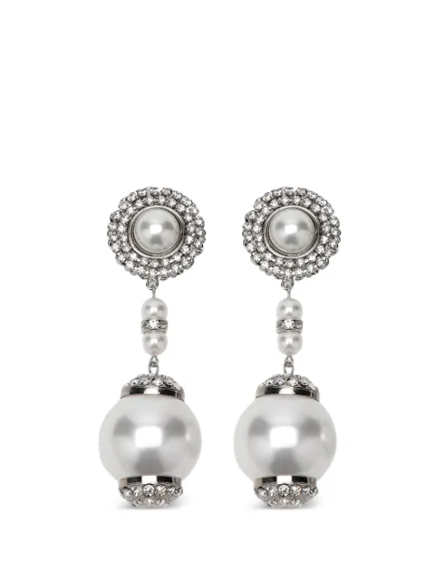 Alessandra Rich crystal-embellished faux-pearl drop earrings