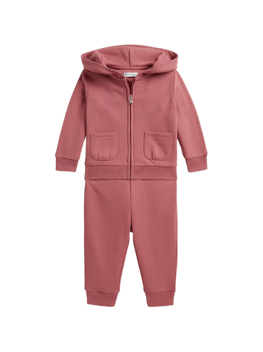 POLO RALPH LAUREN KIDS picot-trim hoodie & jogging bottoms - Rosa