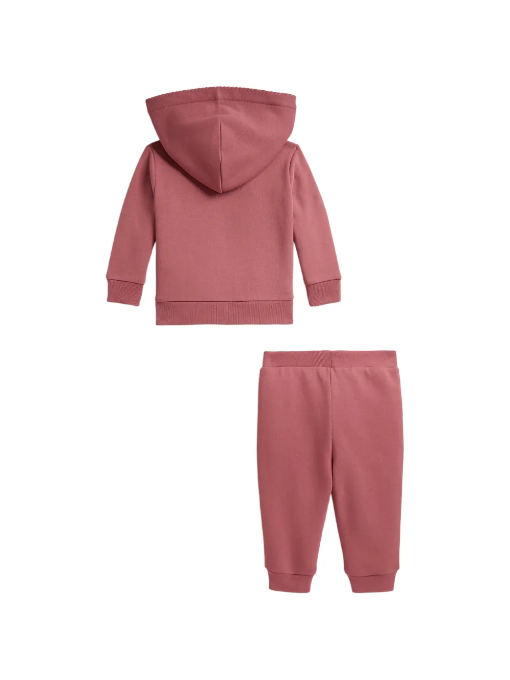 POLO RALPH LAUREN KIDS Hoodie en joggingbroek met picot afwerking Roze