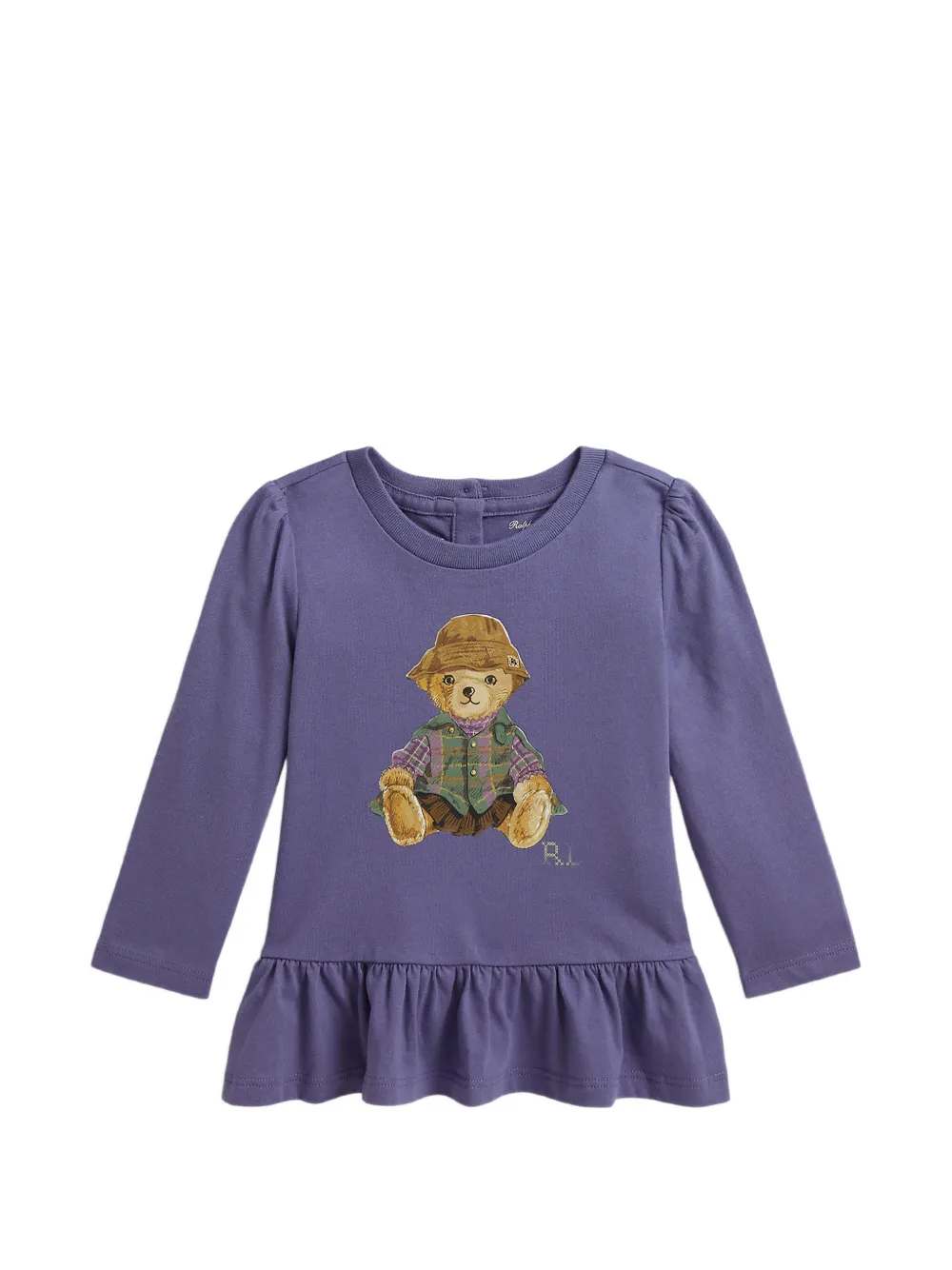 POLO RALPH LAUREN KIDS Polo Bear ruffled T-shirt - Violett