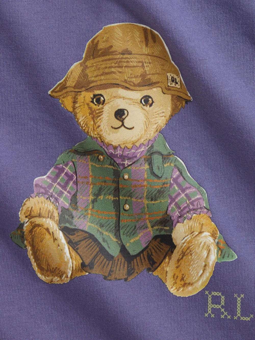 POLO RALPH LAUREN KIDS Polo Bear T-shirt met ruches Paars