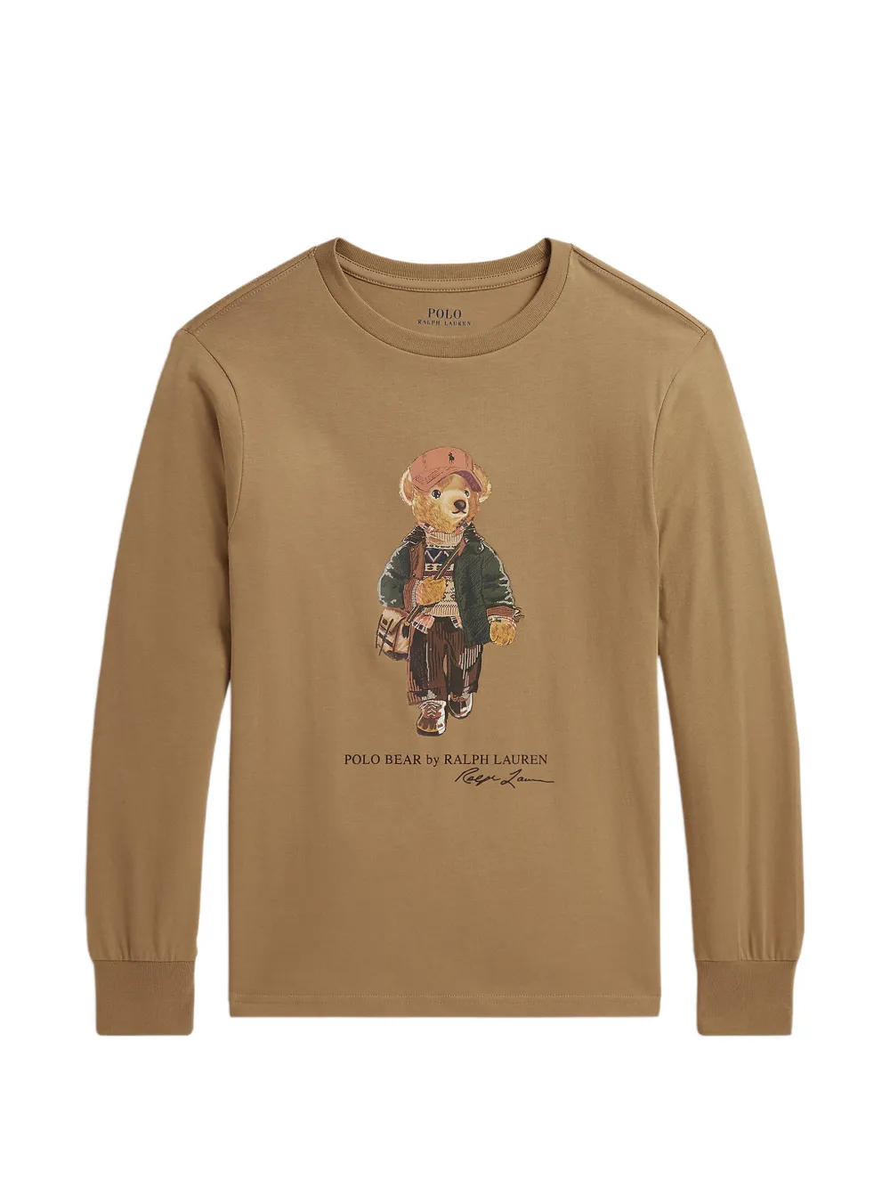 POLO RALPH LAUREN KIDS Polo Bear cotton long-sleeve T-shirt - Toni neutri