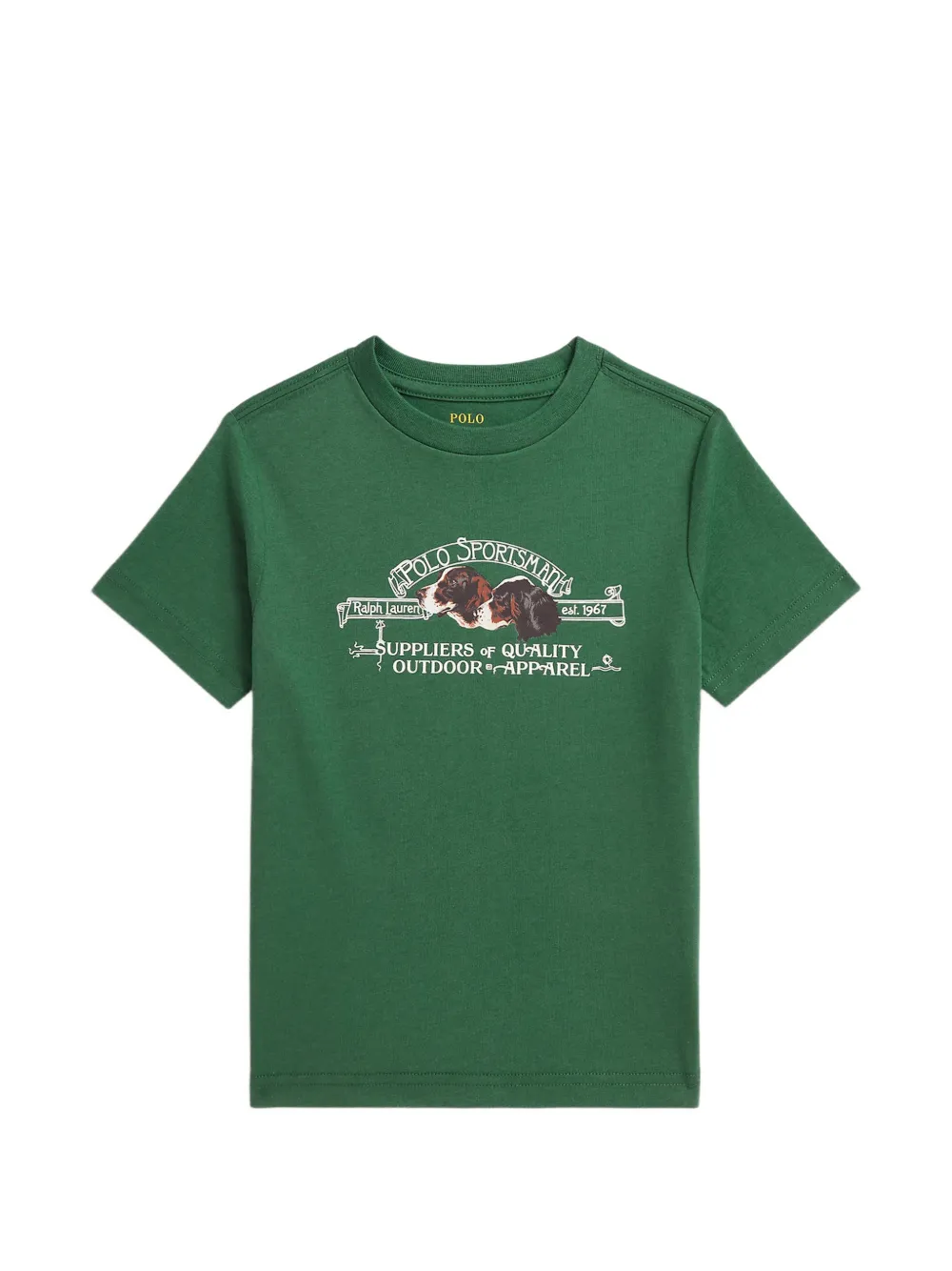 POLO RALPH LAUREN KIDS T-shirt Polo Sportsman in jersey di cotone - Verde