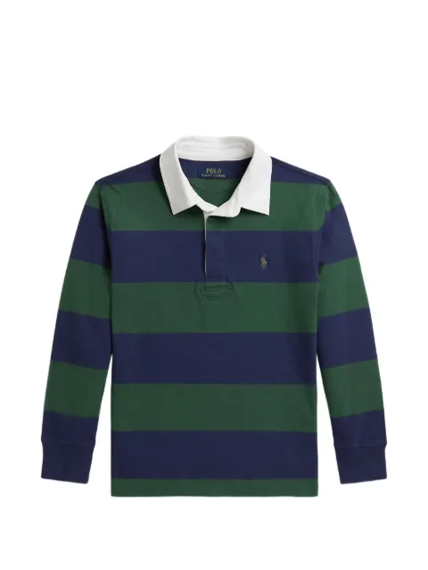POLO RALPH LAUREN KIDS striped long-sleeve rugby shirt