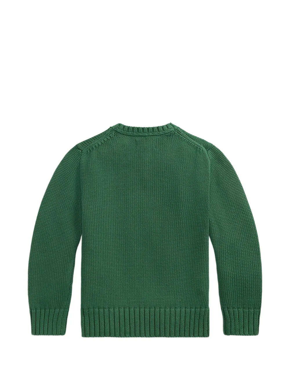 POLO RALPH LAUREN KIDS Chunky gebreide trui met geborduurd logo Groen