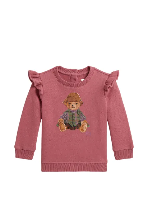 POLO RALPH LAUREN KIDS ruffled Polo Bear fleece sweatshirt