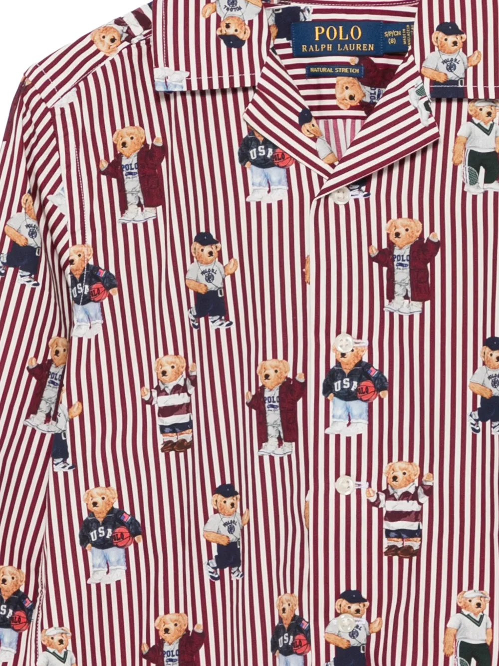 POLO RALPH LAUREN KIDS Polo Bear gestreept T-shirt Rood