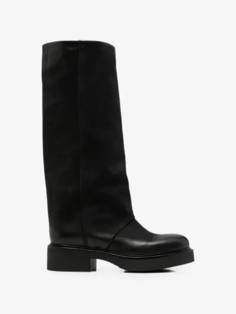 Metisse fold-over leather boots