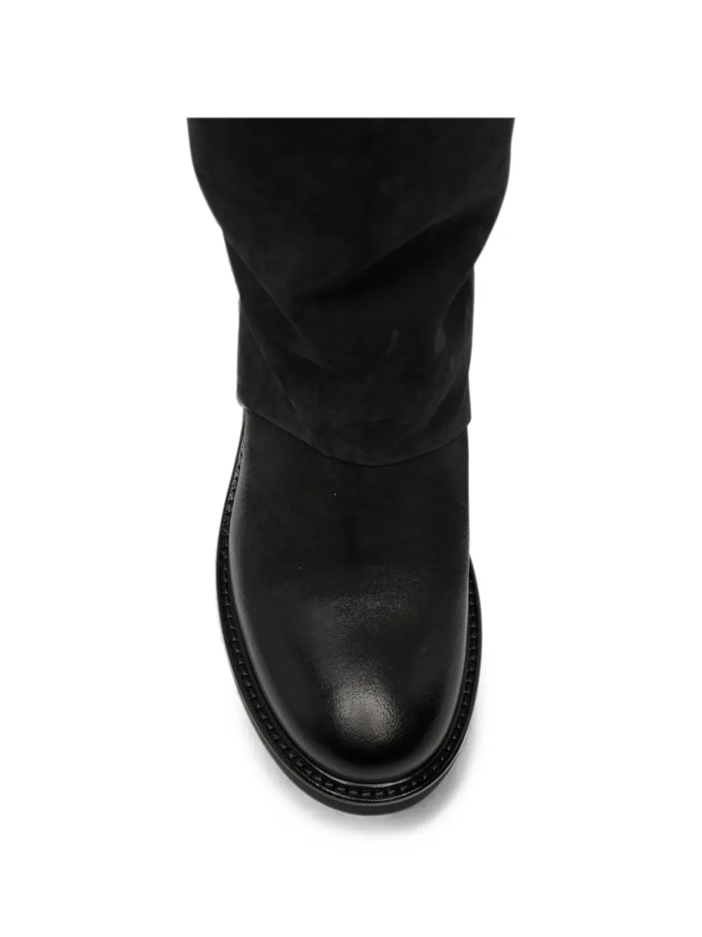 Metisse fold-over leather boots Zwart