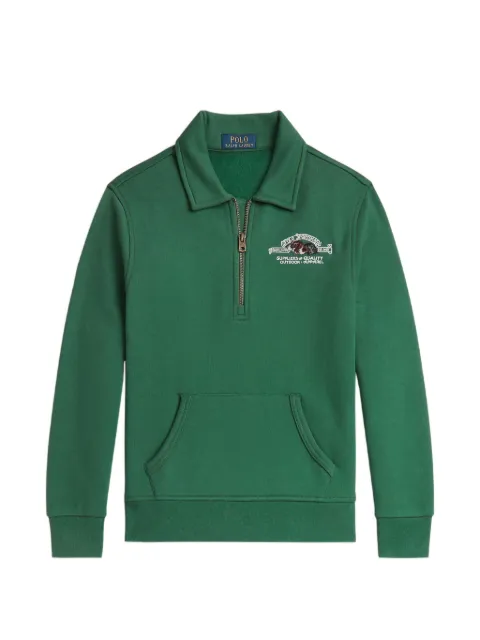 POLO RALPH LAUREN KIDS logo-embroidered half-zip sweatshirt