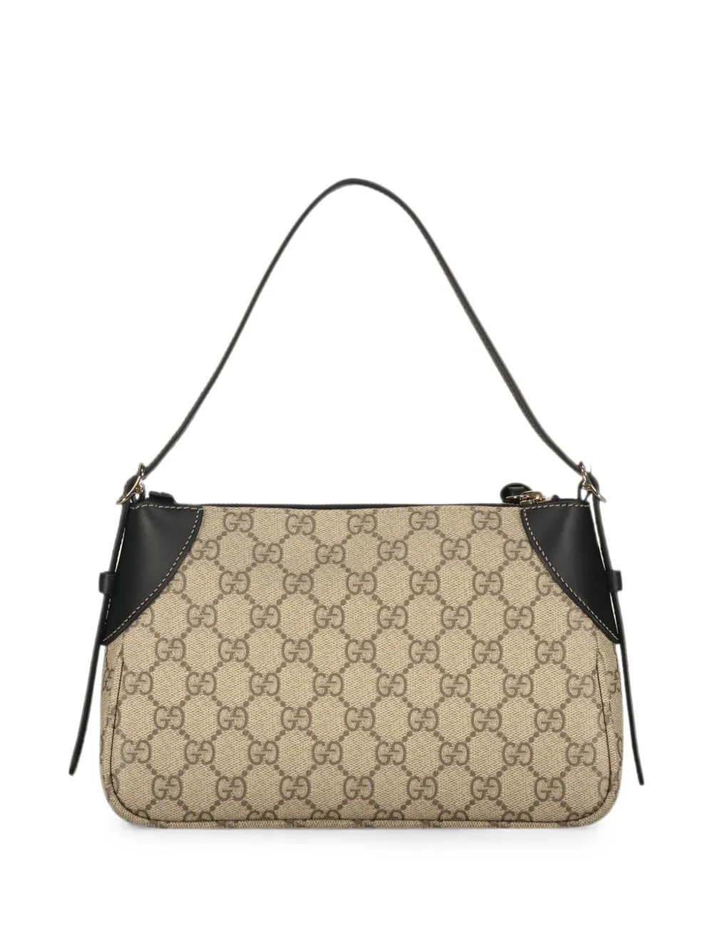 Gucci GG Supreme schoudertas met leren afwerking Beige