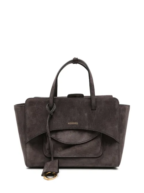 HIDESINS Flap M Suede logo-stamp tote bag