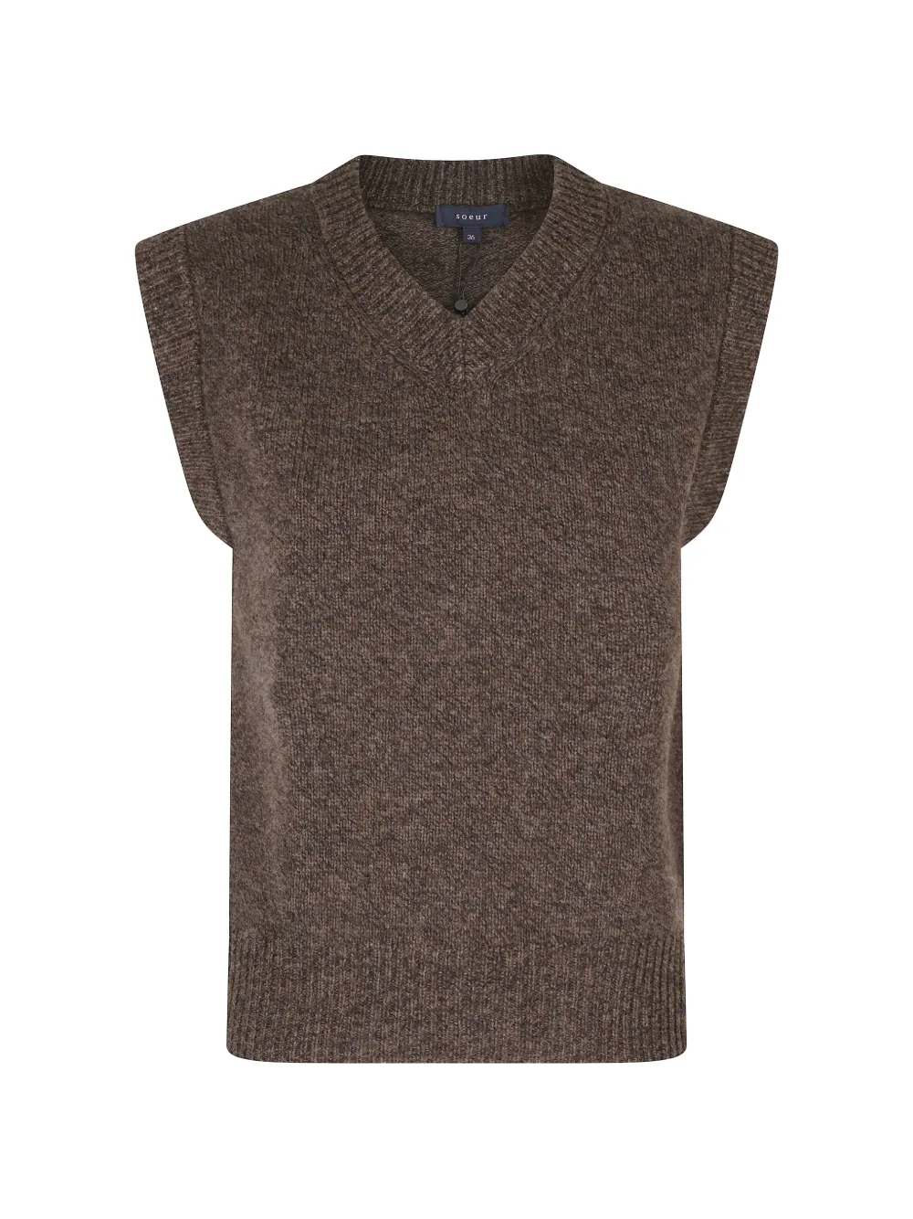 Soeur V-neck knitted vest - Braun