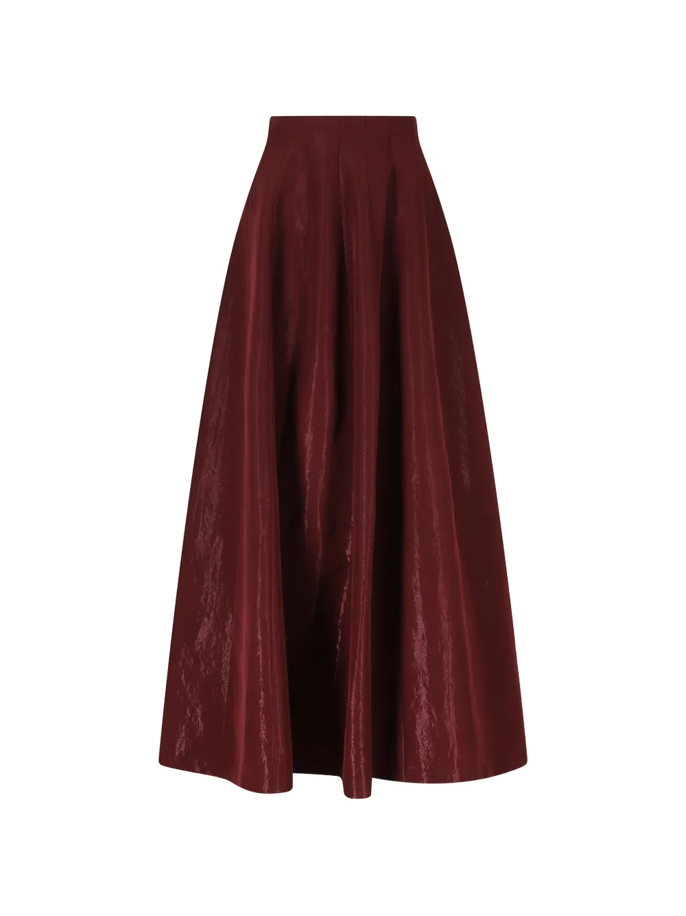 Alberta Ferretti High-shine Flared Maxi Skirt In 레드