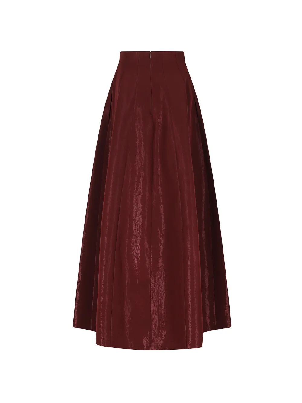 Alberta Ferretti high-shine flared maxi skirt Rood