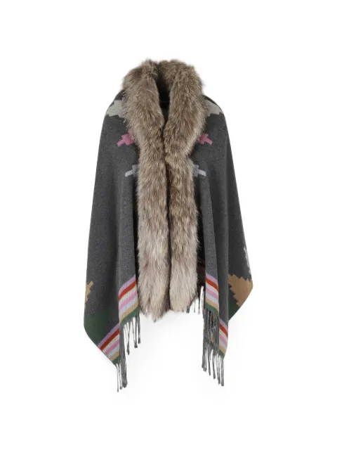 Bazar Deluxe geometric-pattern poncho