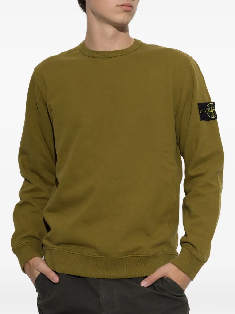 Stone Island Trui met logopatch Groen
