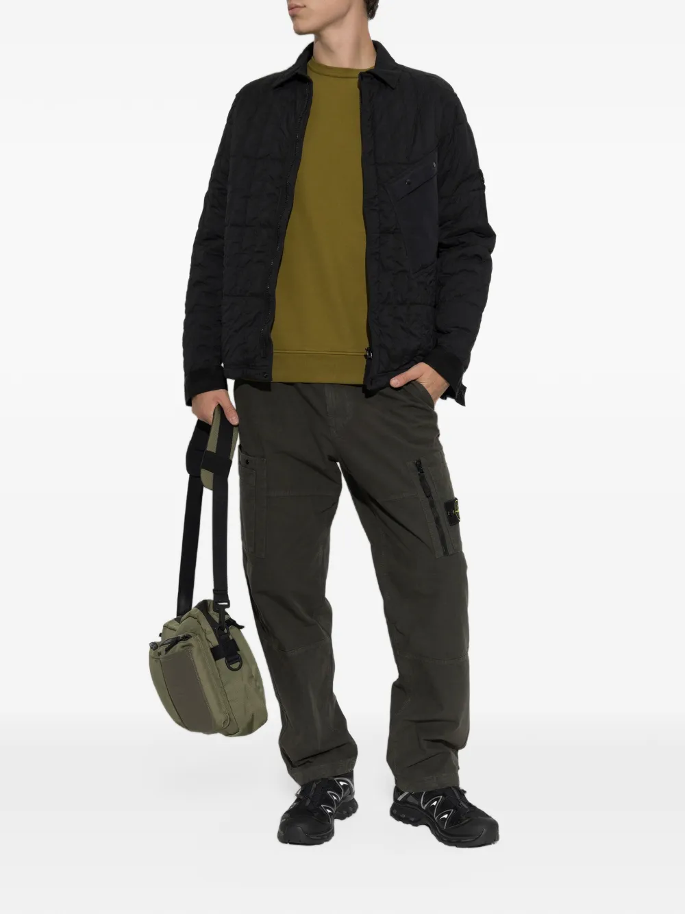 Stone Island Trui met logopatch Groen