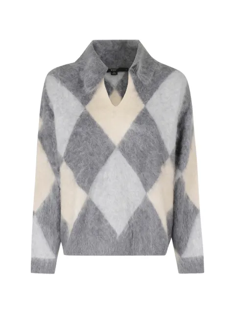 Seventy argyle-knit polo sweater