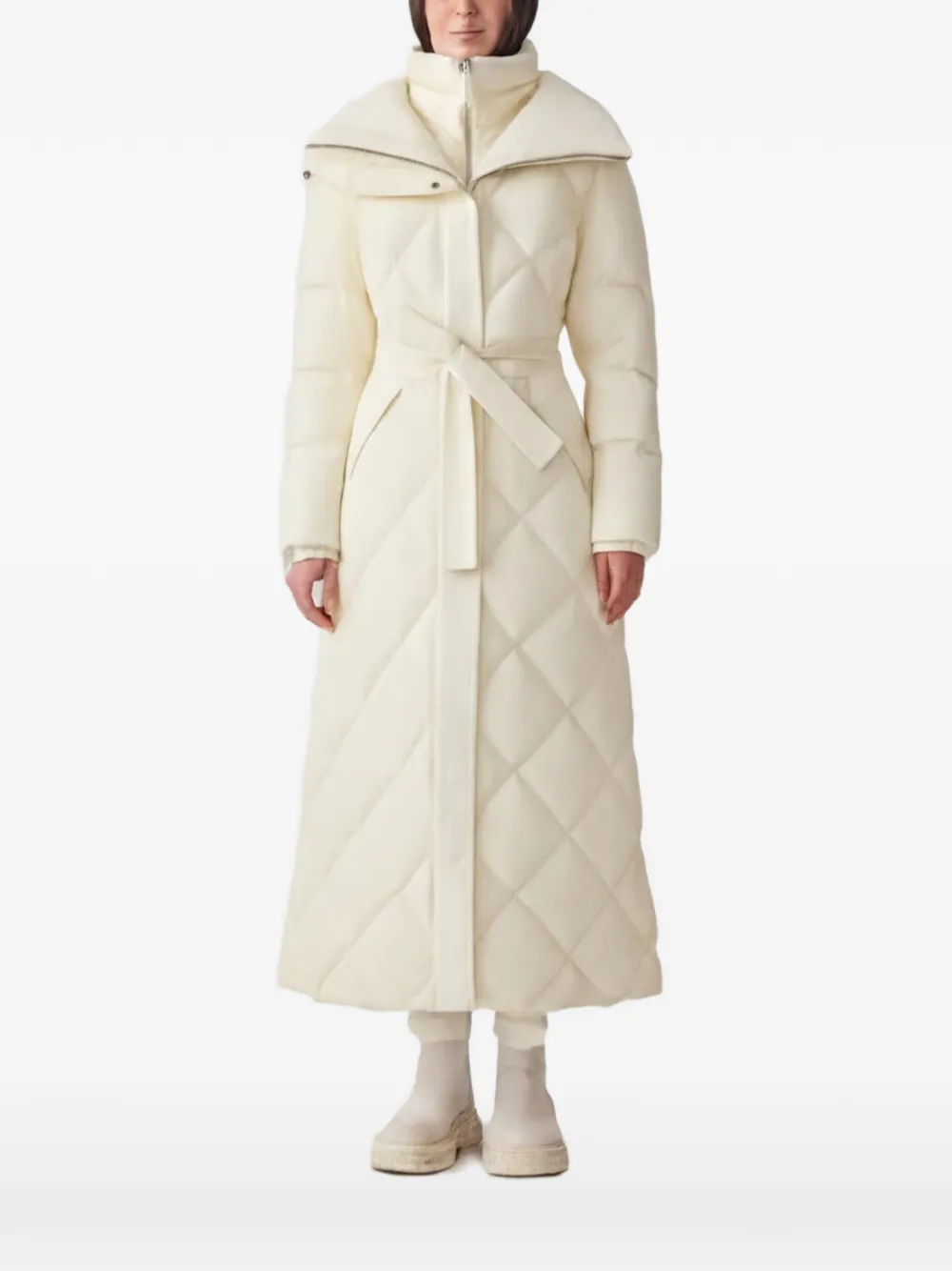 Mackage Laurella Quilted Belted Coat In Neutrals