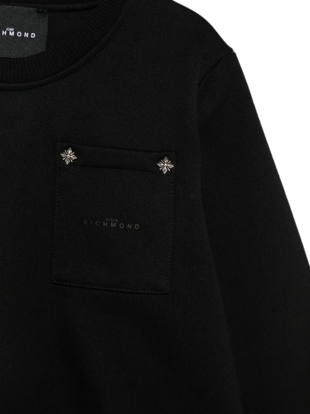 John Richmond Junior Sweater met verfraaide borstzak Zwart