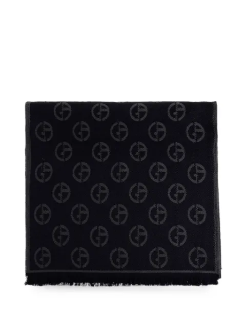 Giorgio Armani monogram fringed scarf