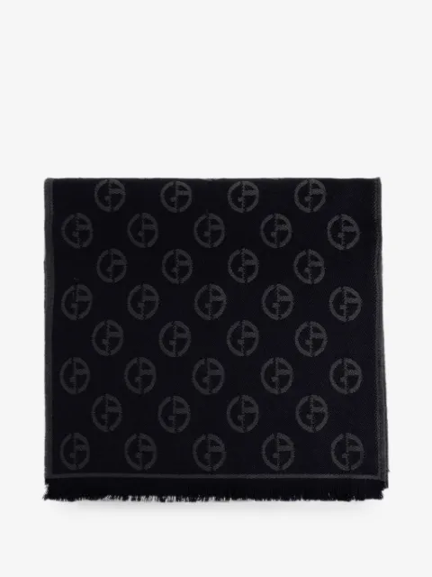 Giorgio Armani monogram fringed scarf