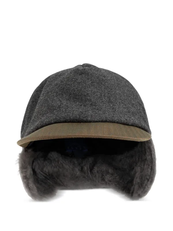 Sease Ear-flap Peaked Cap in Grey