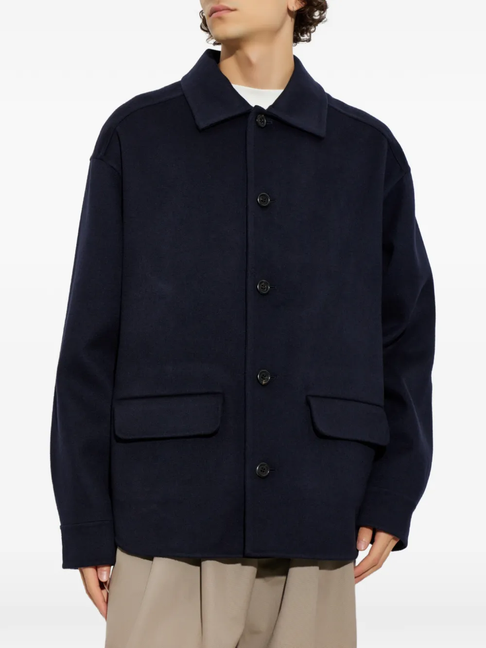 Marni Jas met klepzak en knopen Blauw