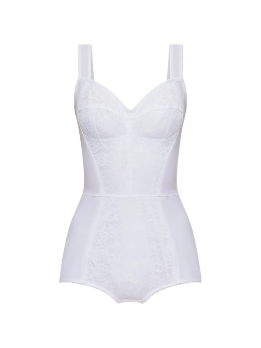 Dolce & Gabbana lace-insert bodysuit - Weiß