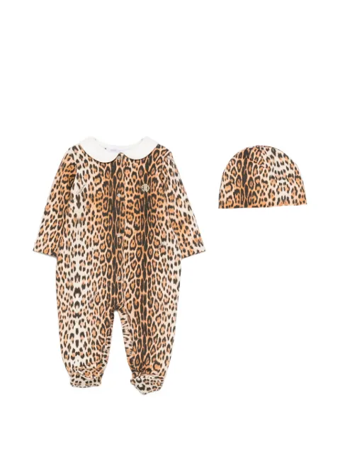 Roberto Cavalli Junior leopard-print Peter Pan collar pajama set