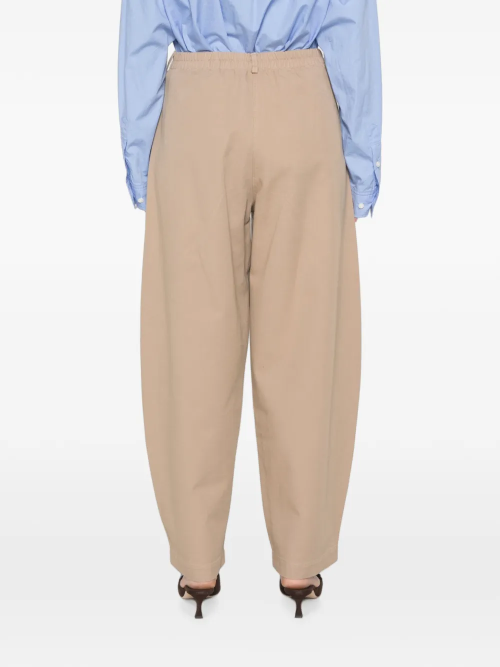Cordera Pantalon met elastische tailleband Beige