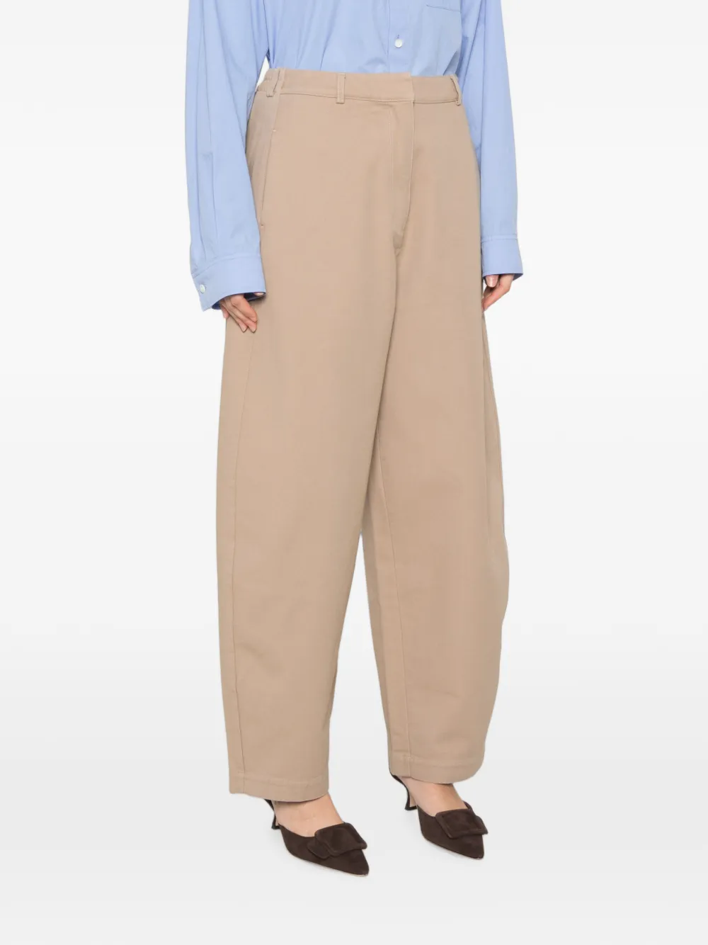 Cordera Pantalon met elastische tailleband Beige