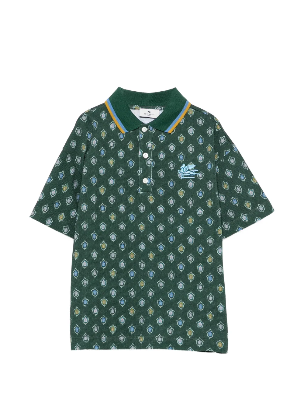ETRO KIDS logo-embroidery polo shirt - Verde