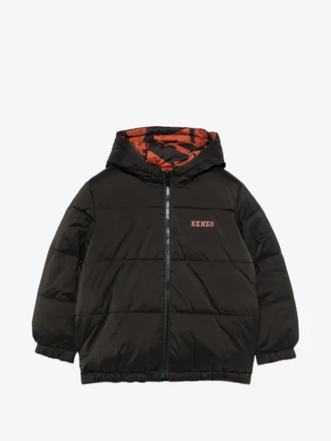 Kenzo Kids logo-print hooded puffer jacket