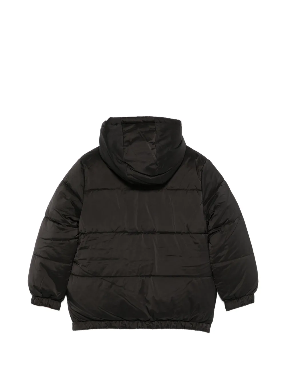 Kenzo Kids logo-print hooded puffer jacket Zwart