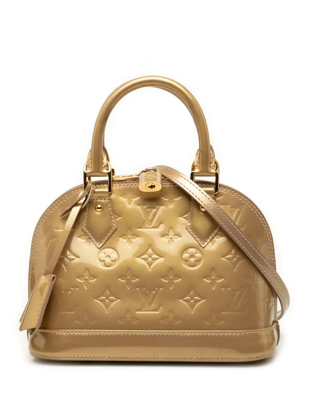 Louis Vuitton Pre-Owned 2012 Monogram Vernis Alma BB satchel - Gold