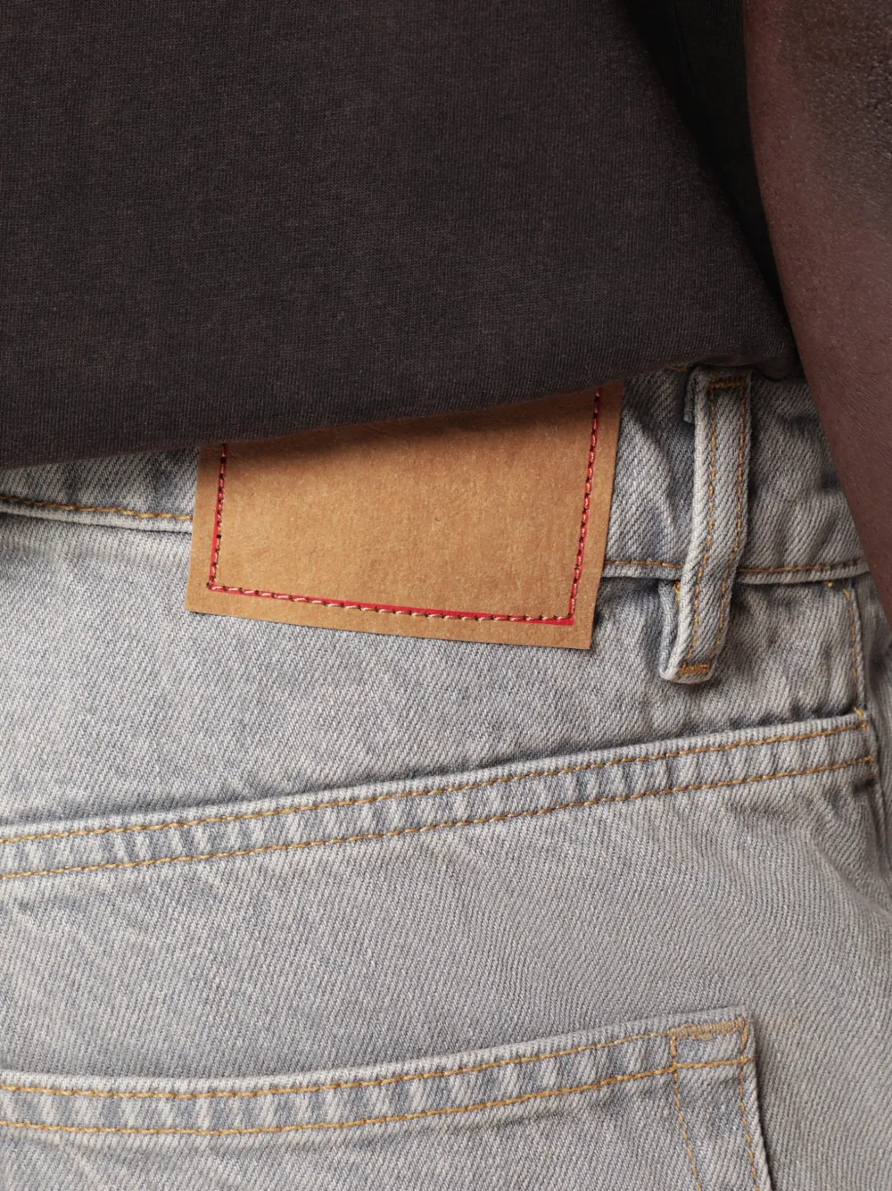 Jeanerica Vega straight jeans met logopatch Grijs