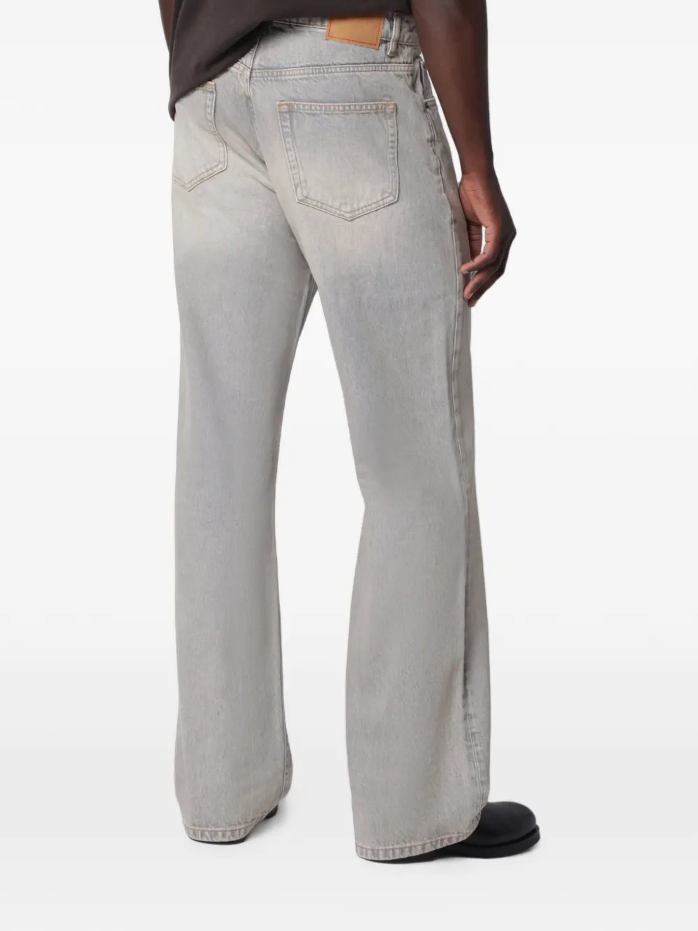 Jeanerica Vega straight jeans met logopatch Grijs