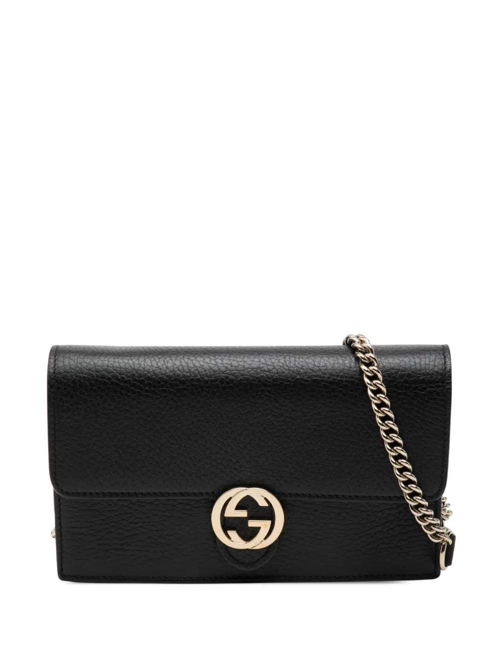 Gucci Pre-Owned 2000-2015 Dollar Calfskin Interlocking G Wallet on Chain crossbody bag - Nero