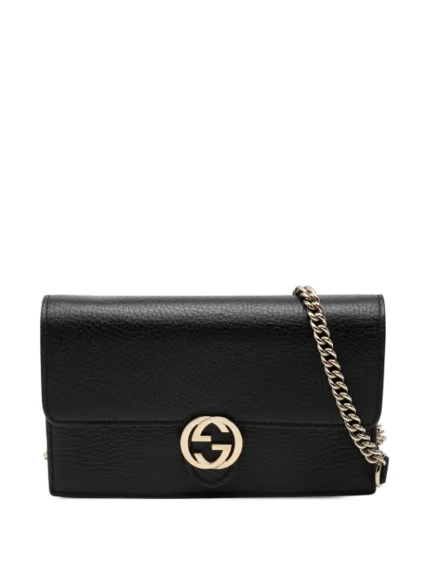Gucci Pre-Owned 2000-2015 Dollar Calfskin Interlocking G Wallet on Chain crossbody bag