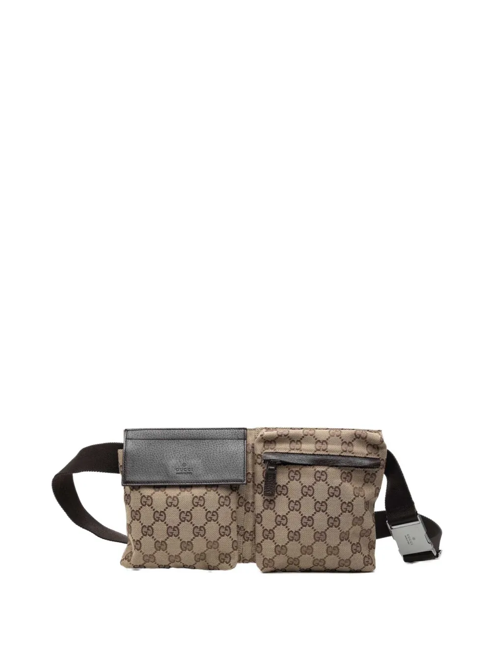Gucci Pre-Owned 2000-2015 GG Canvas Double Pocket belt bag - Neutrals