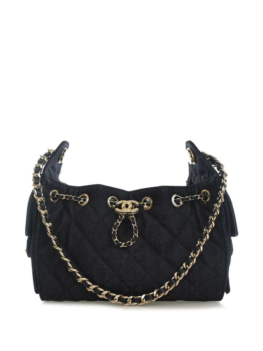 CHANEL Pre-Owned 2021-2026 Mini Quilted Denim 25 Hobo shoulder bag - Blu