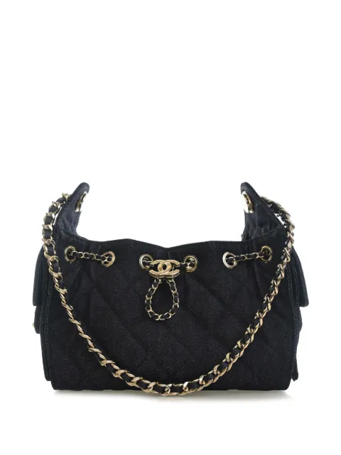 CHANEL Pre-Owned 2021-2026 Mini Quilted Denim 25 Hobo shoulder bag