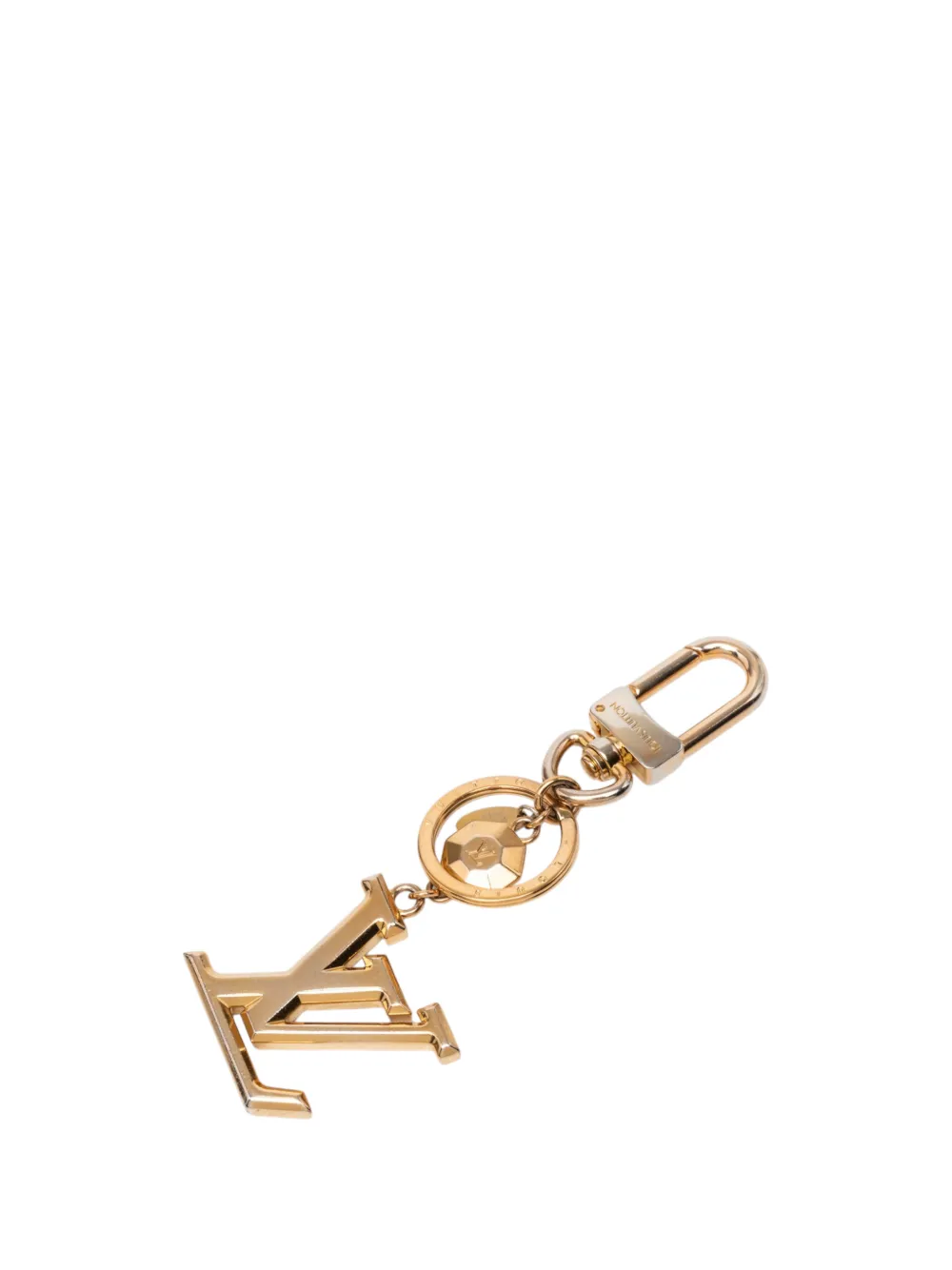 Louis Vuitton Pre-Owned 2013 Gold Plated LV Facettes Bag Charm and Holder key chain - Oro