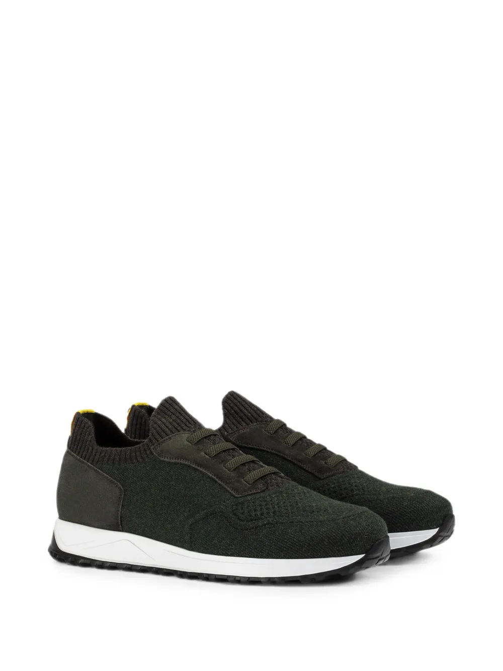 Doucal's panelled knit sneakers Groen