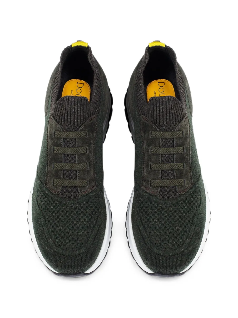 Doucal's panelled knit sneakers Groen