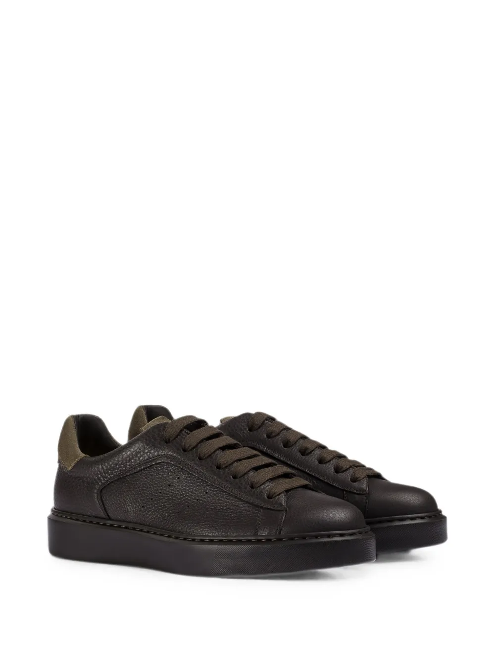 Doucal's pebbled-texture low-top sneakers Bruin