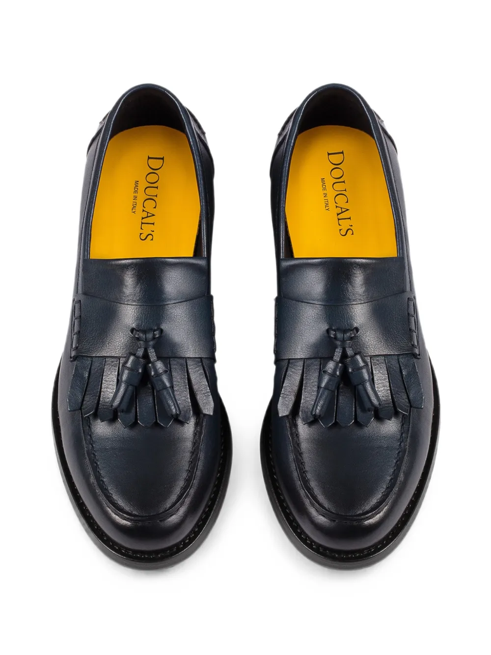 Doucal's fringe tassel-detail loafers Blauw