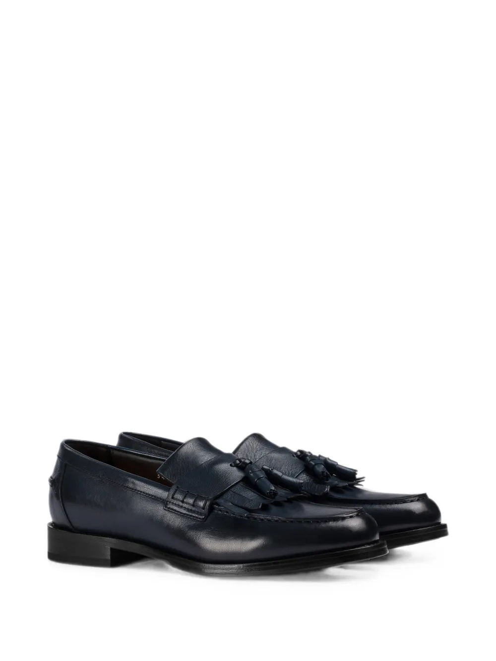 Doucal's fringe tassel-detail loafers Blauw